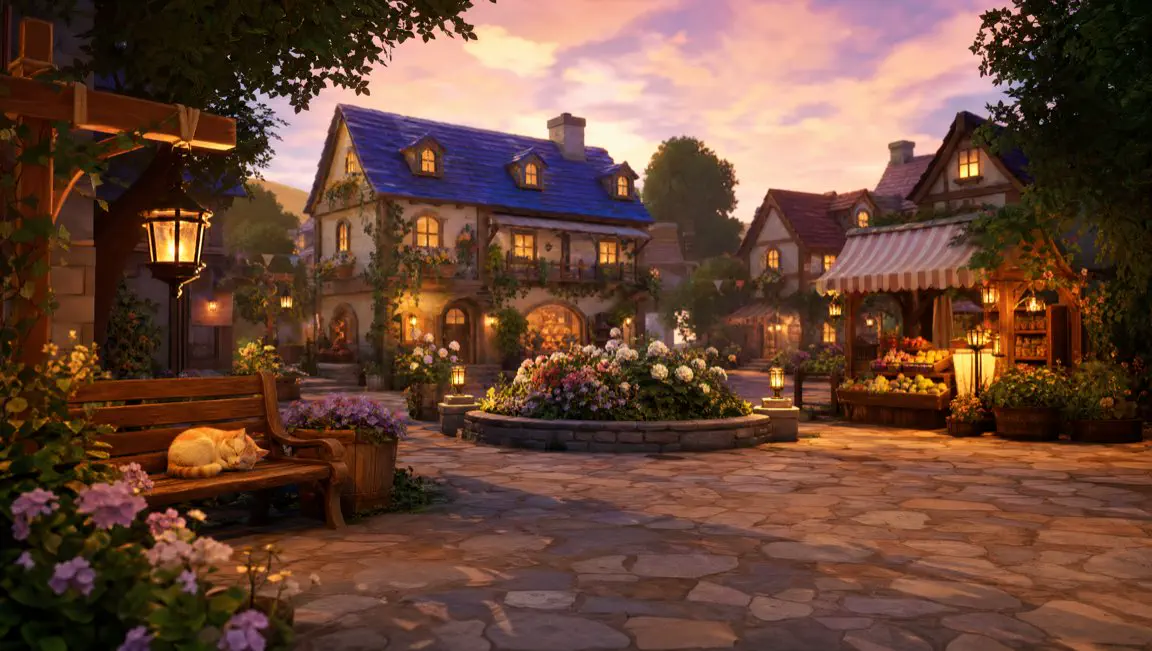 Cosy game scene